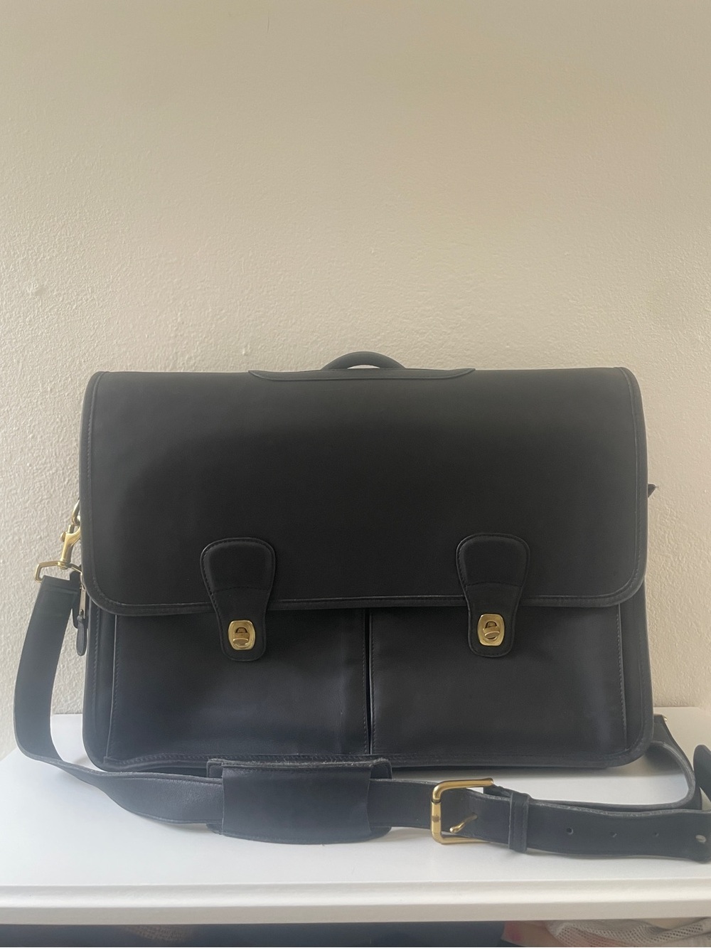 Vintage Coach Prescott Briefcase with Gold Hardware